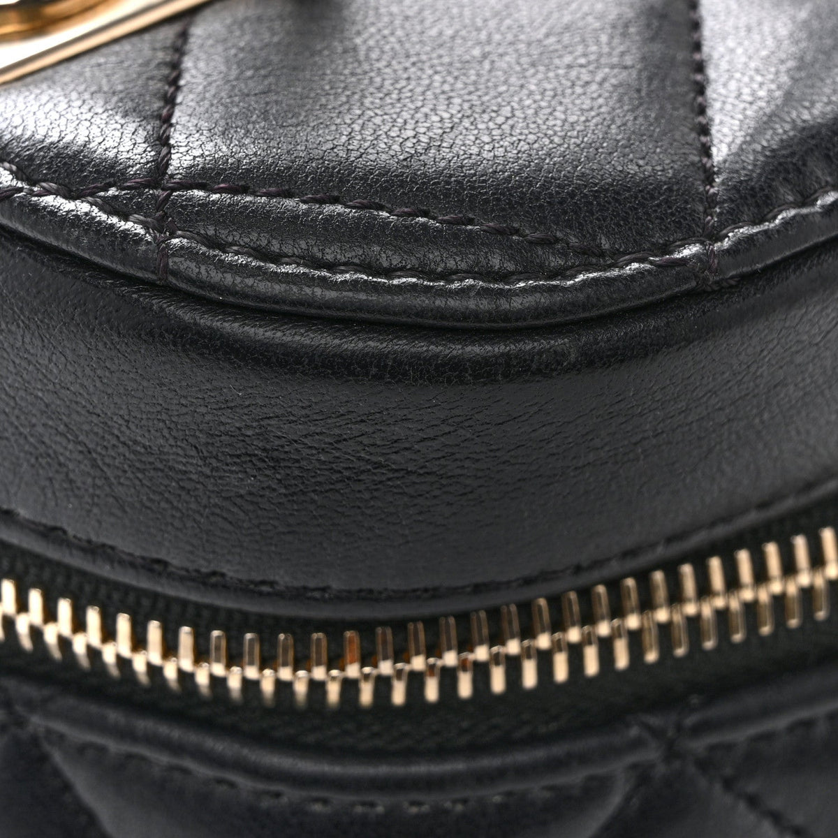 Lambskin Quilted Trendy Vanity Case Black