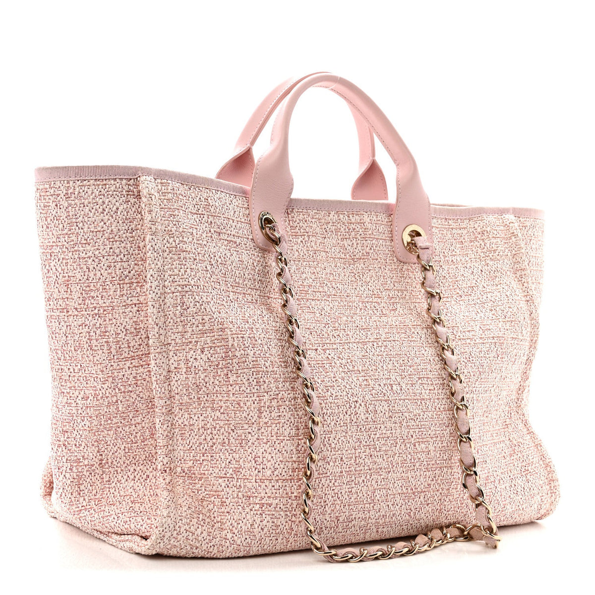 Lurex Boucle Deauville Medium Tote Pink