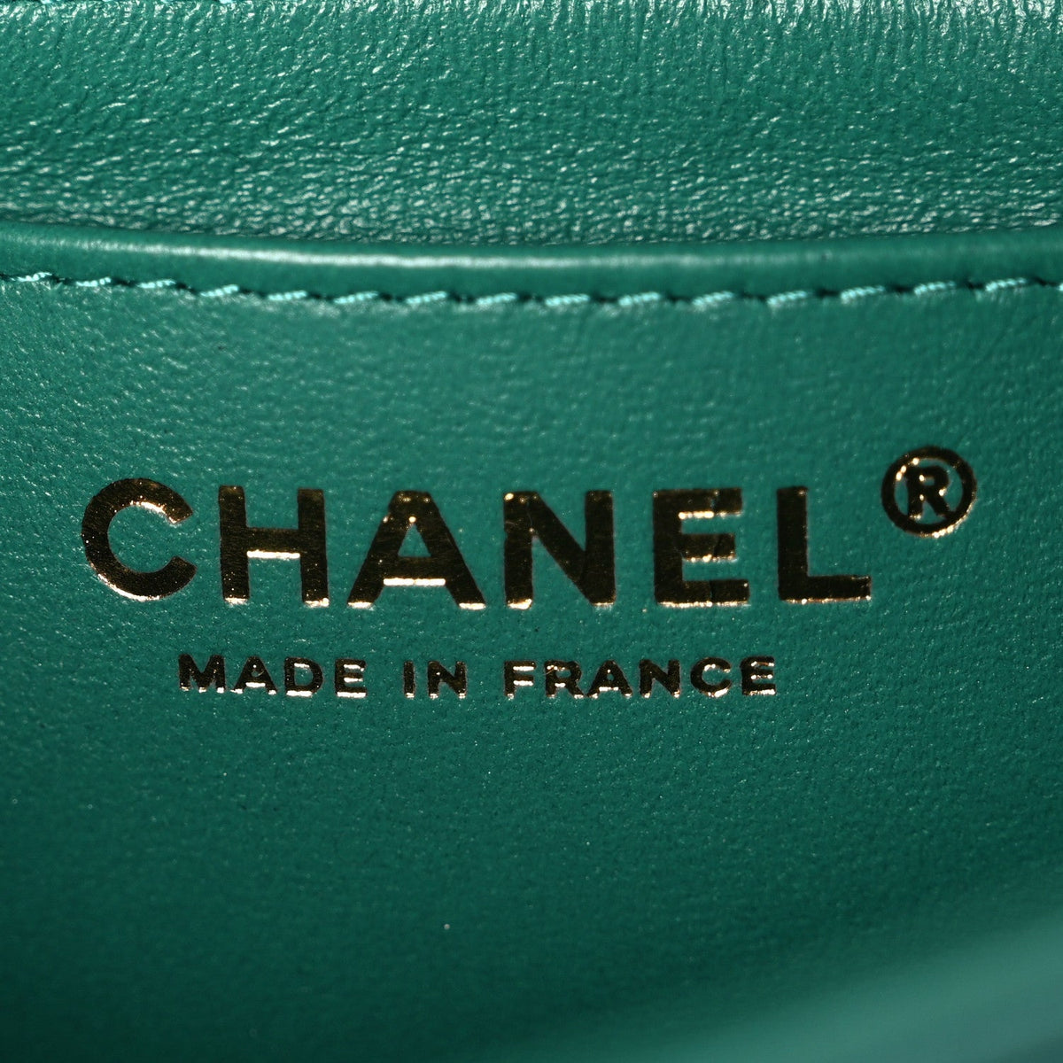 Iridescent Lambskin Quilted Mini Rectangular Flap Green