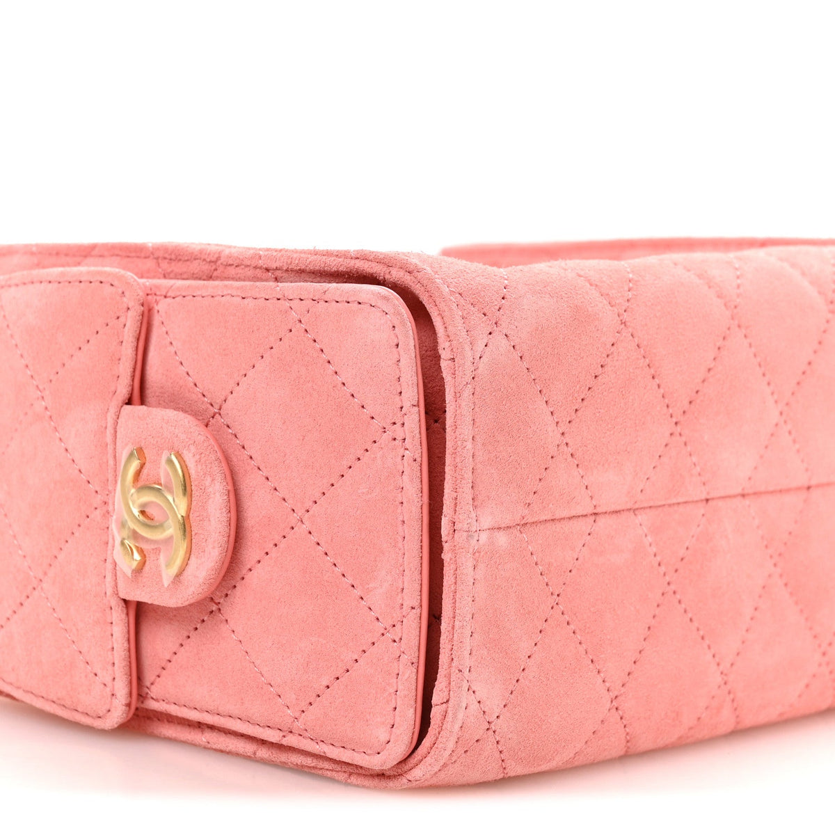 Suede Quilted Mini Chanel 25 Handbag Pink