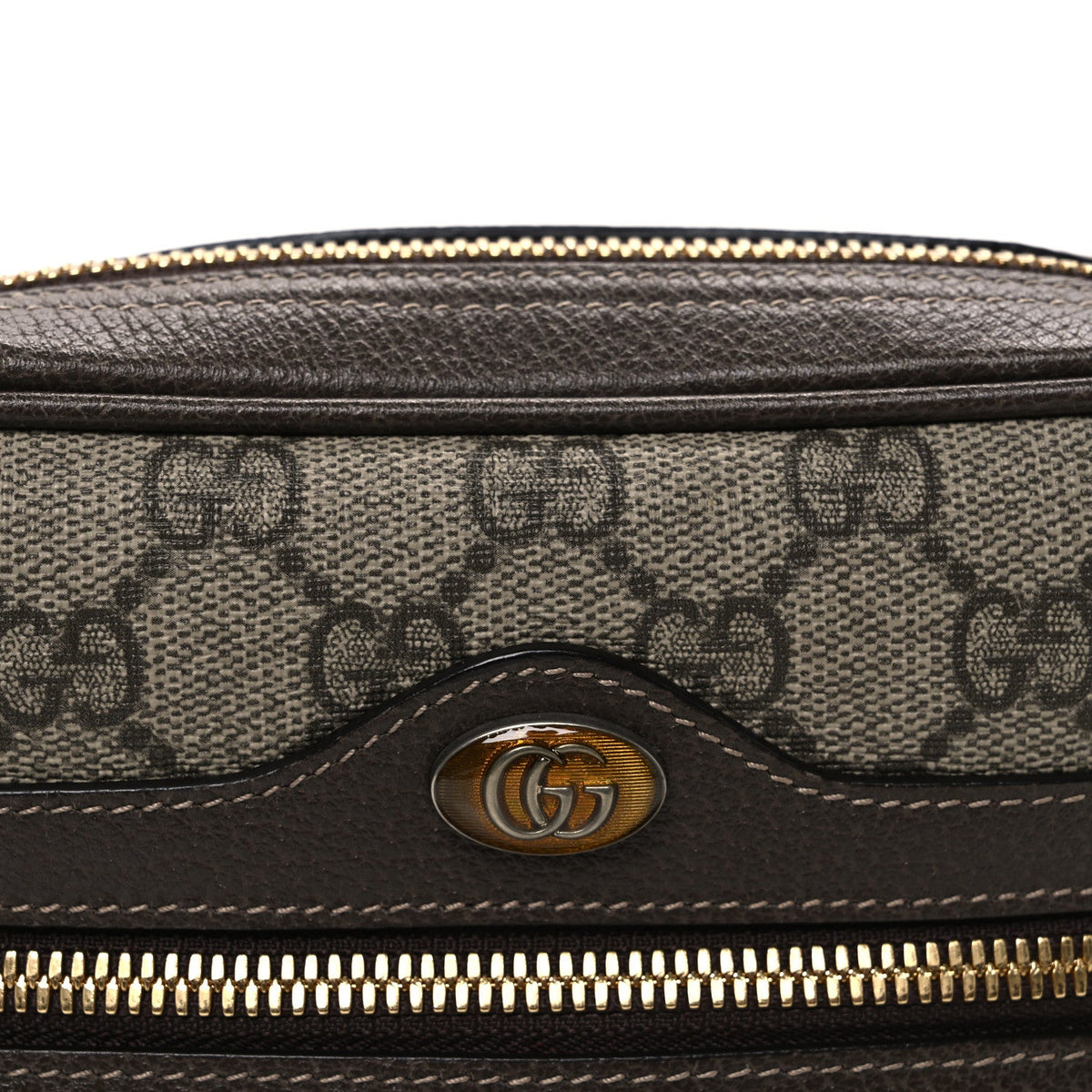 GG Supreme Monogram Web Small Ophidia Belt Bag 85 34 Dark Brown