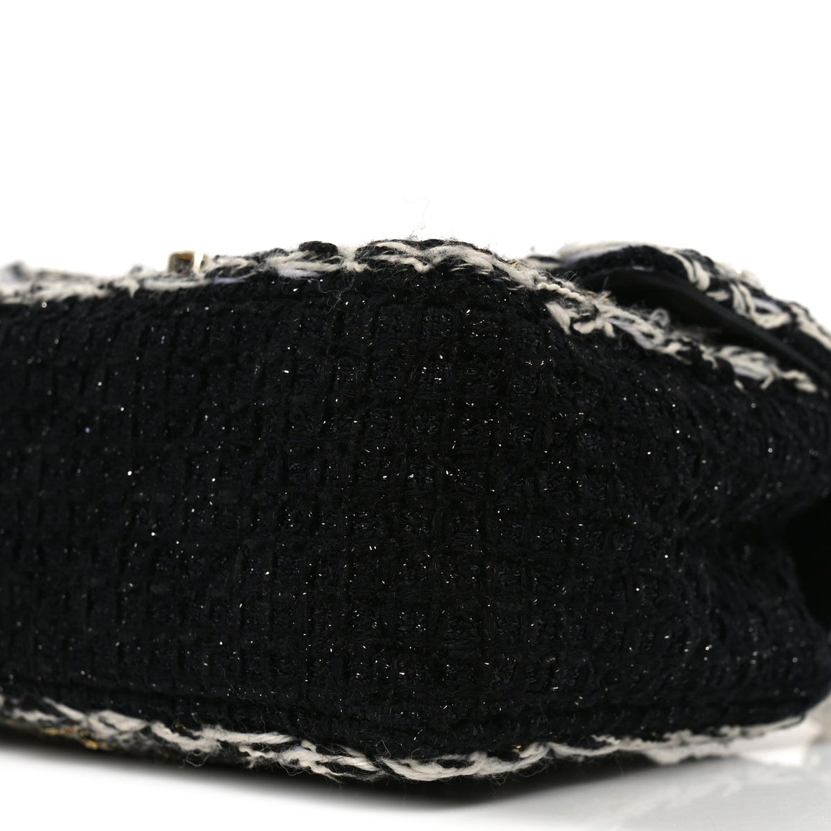 Tweed Braided Mini Rectangular Flap Black