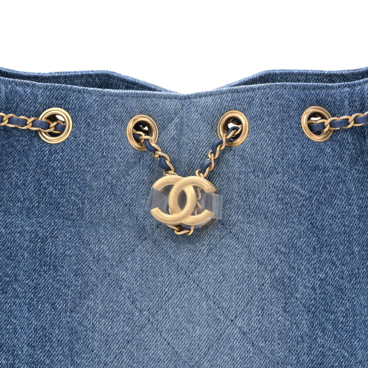 Washed Denim Quilted Mini Chanel 25 Handbag Blue