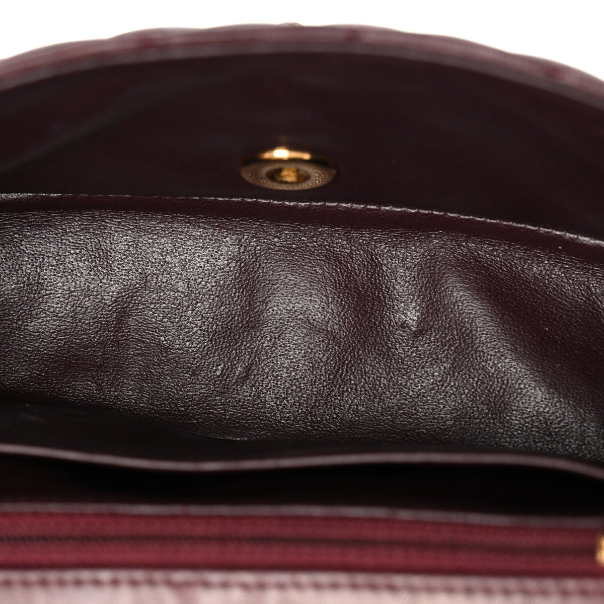 Lambskin Quilted Mini Rectangular Flap Burgundy