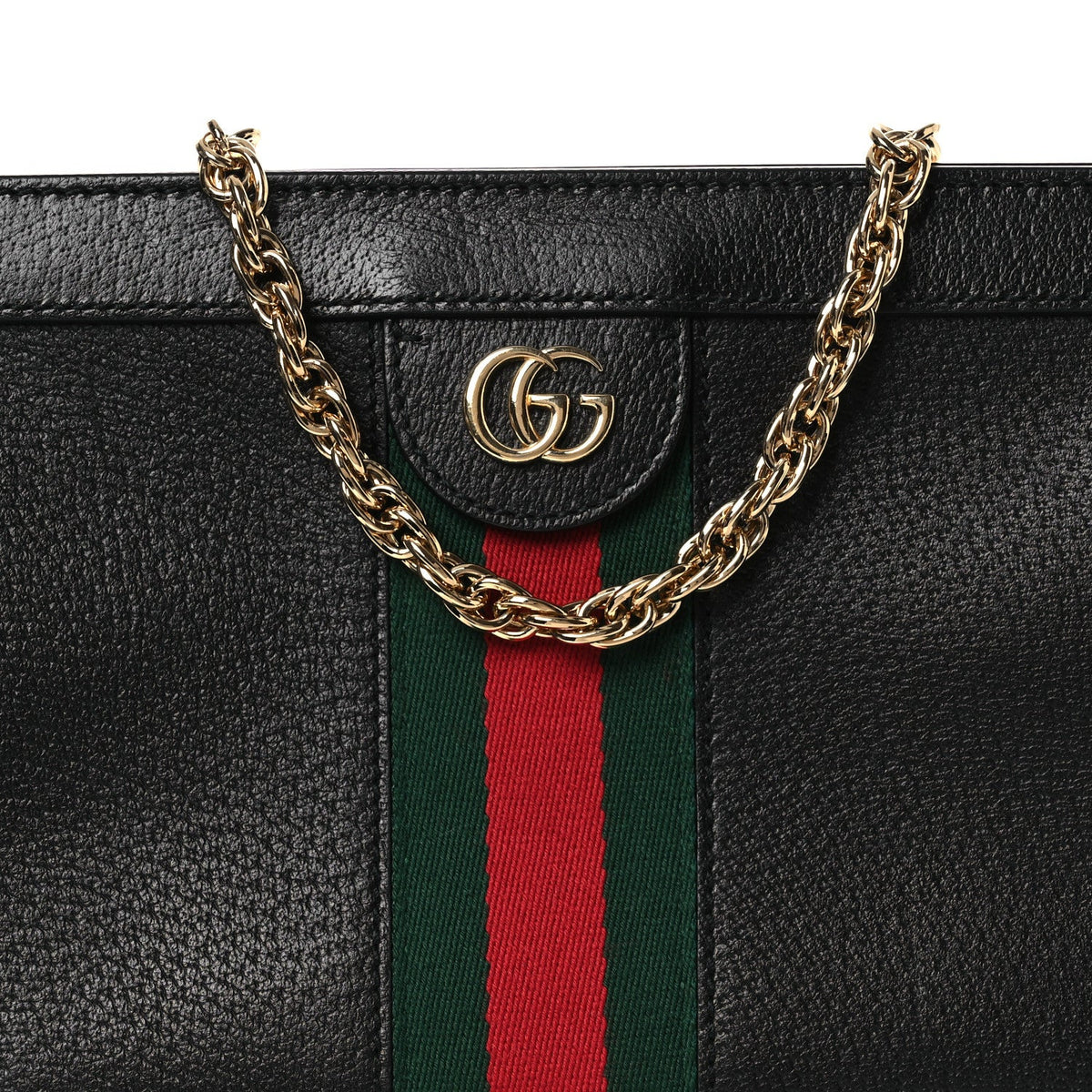 Calfskin GG Web Small Ophidia Chain Shoulder Bag Black