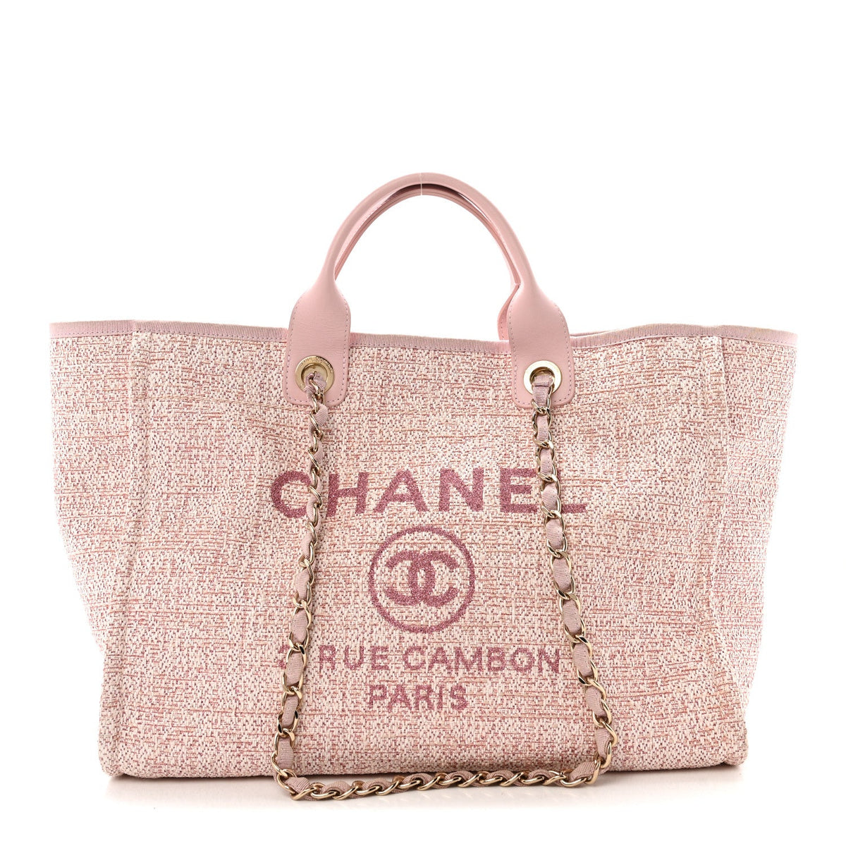 Lurex Boucle Deauville Medium Tote Pink