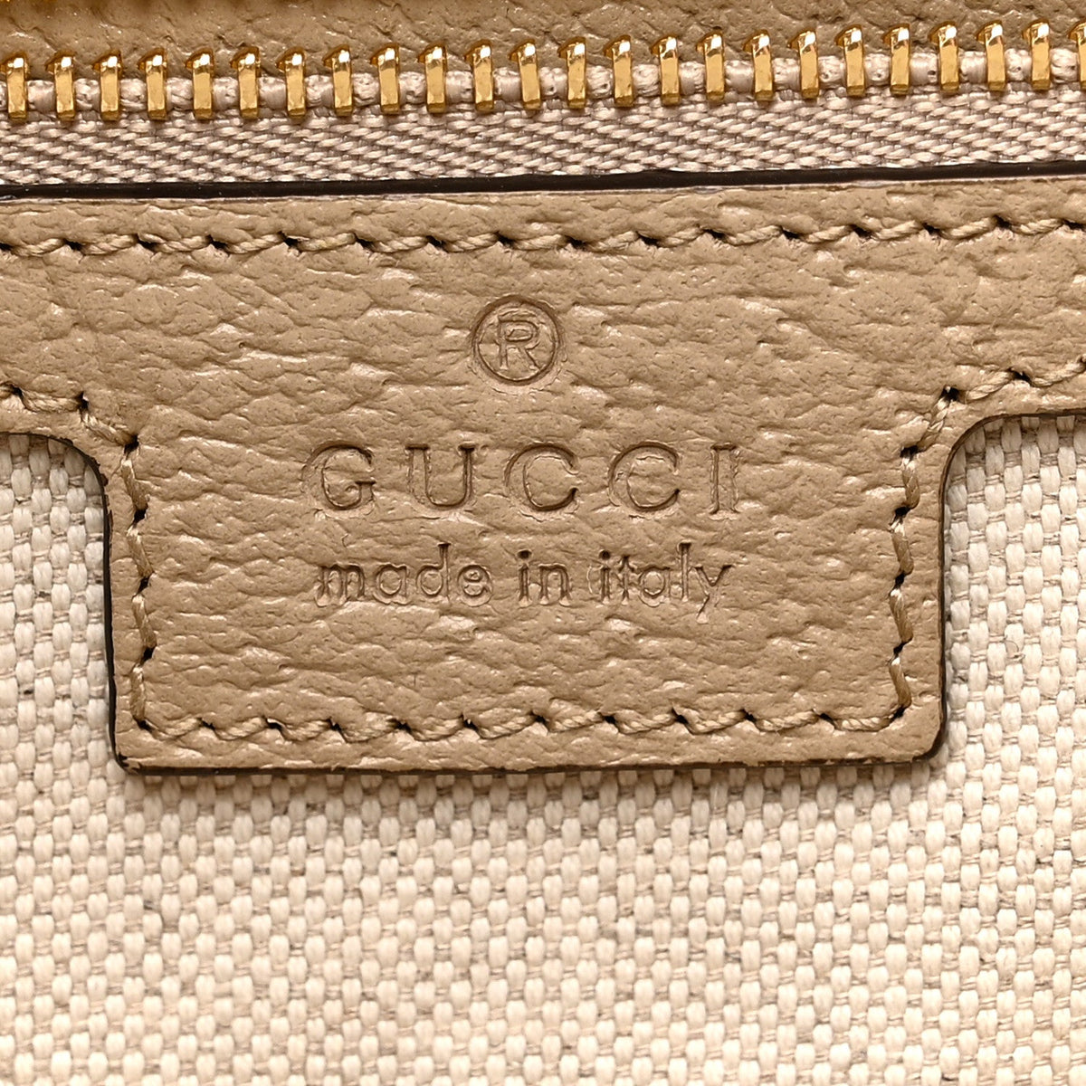 GG Supreme Monogram Textured Dollar Calfskin Web Medium Ophidia Shopping Tote Beige Mystic White Oatmeal