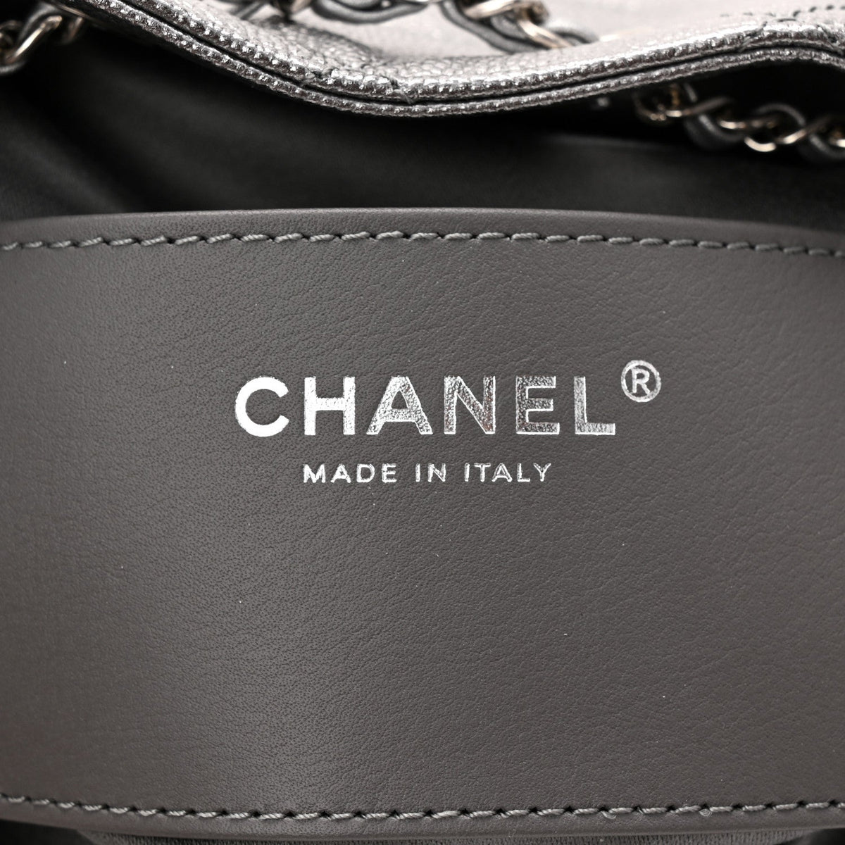 Metallic Caviar Quilted Mini Chanel 25 Handbag Anthracite