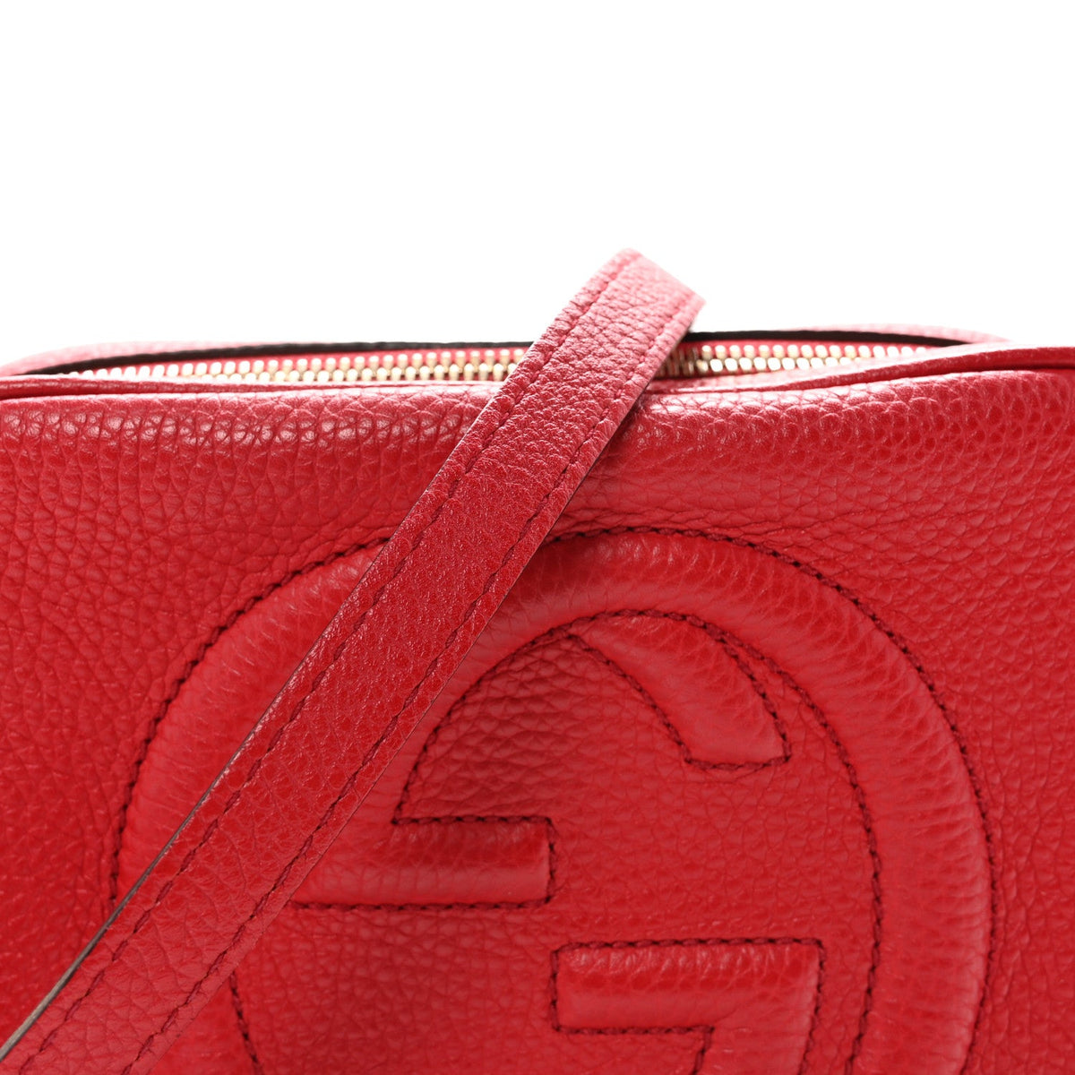 Pebbled Calfskin Small Soho Disco Bag Tabasco Red
