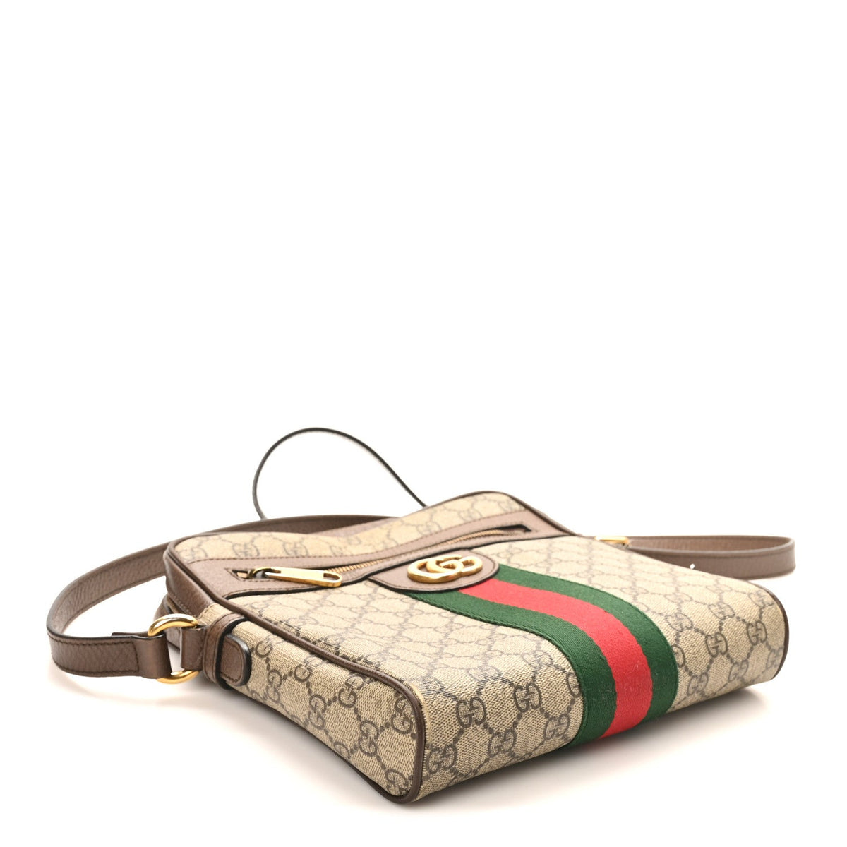 GG Supreme Monogram Web Small Ophidia Messenger Bag Brown
