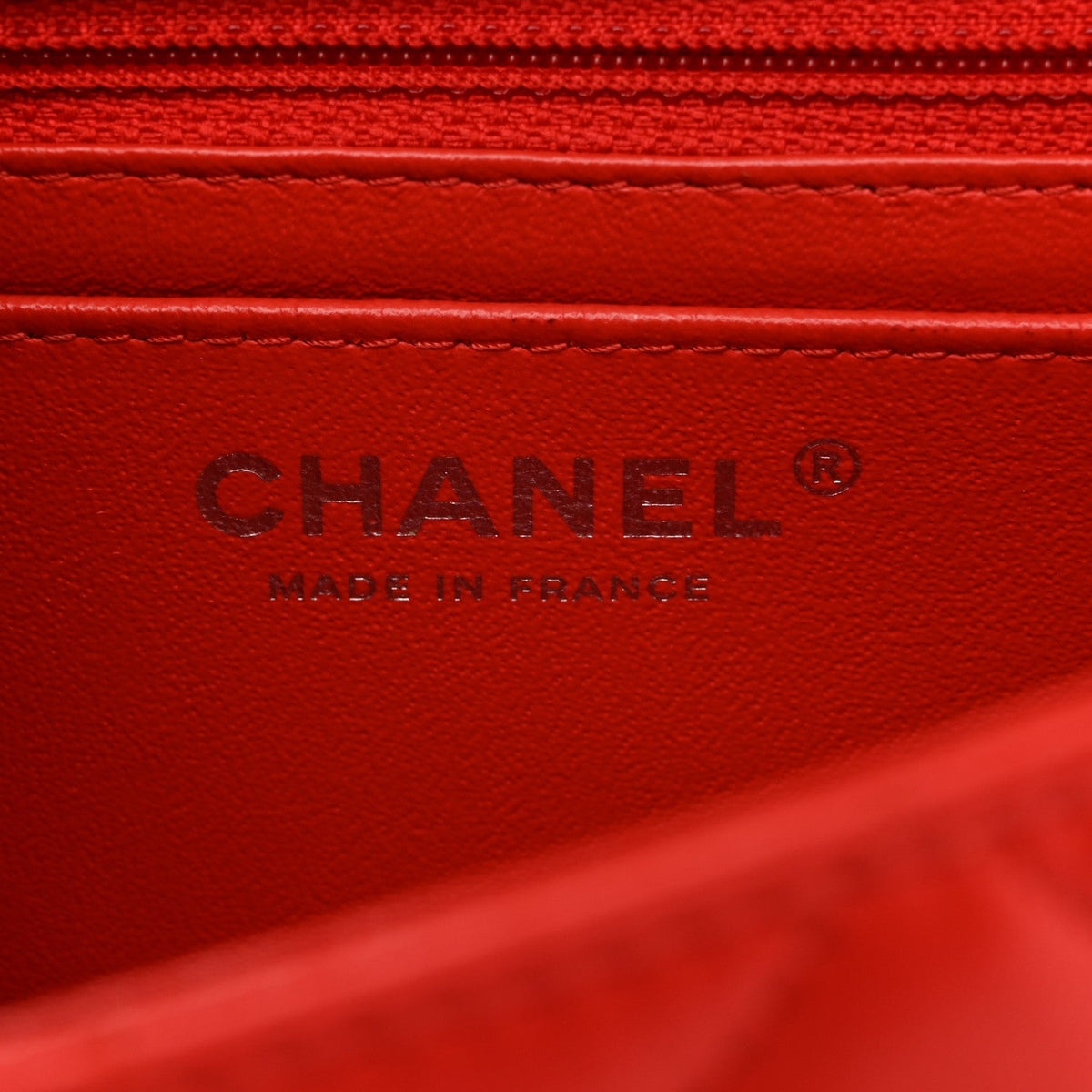 Lambskin Quilted Mini Rectangular Flap Red