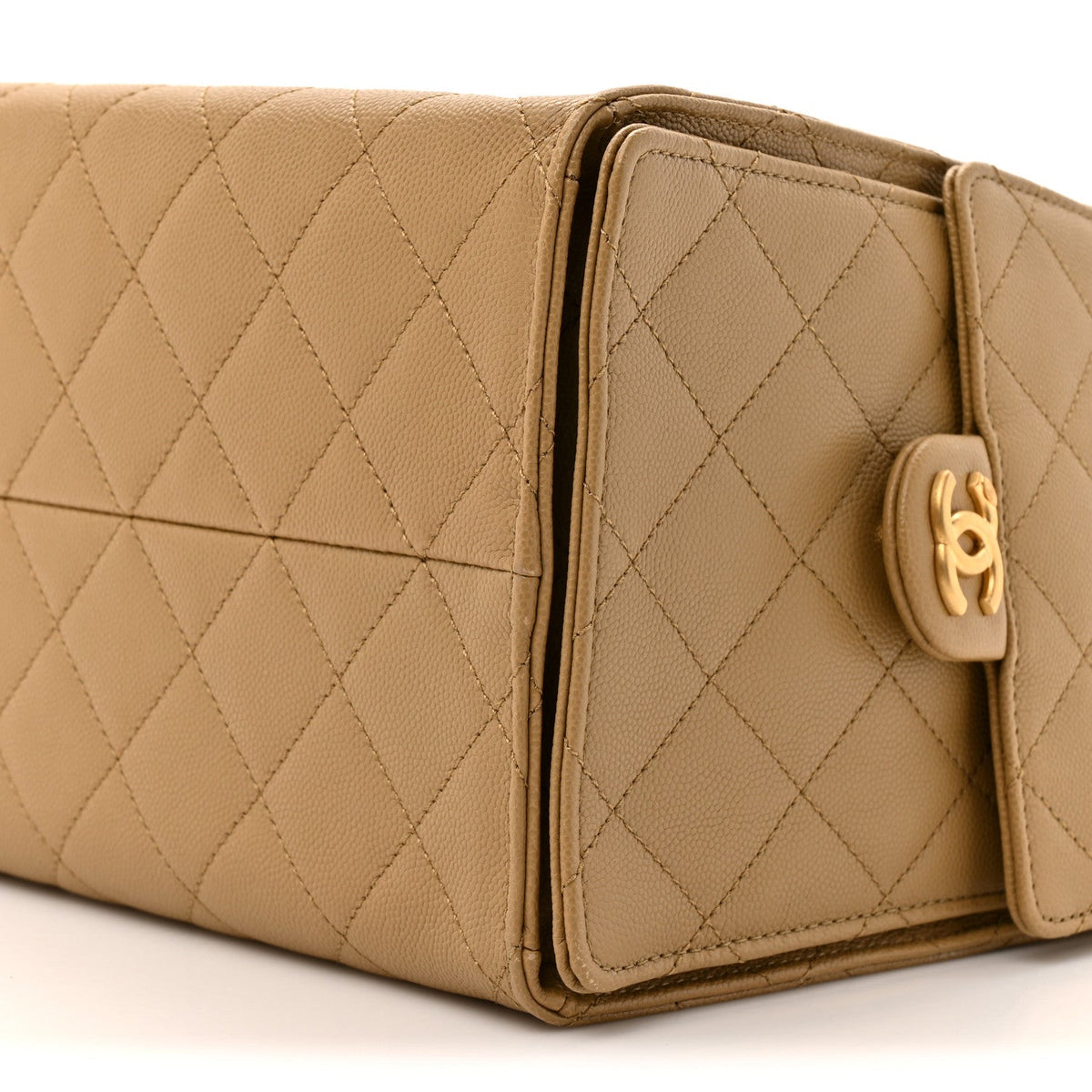 Caviar Quilted Medium Chanel 25 Handbag Dark Beige