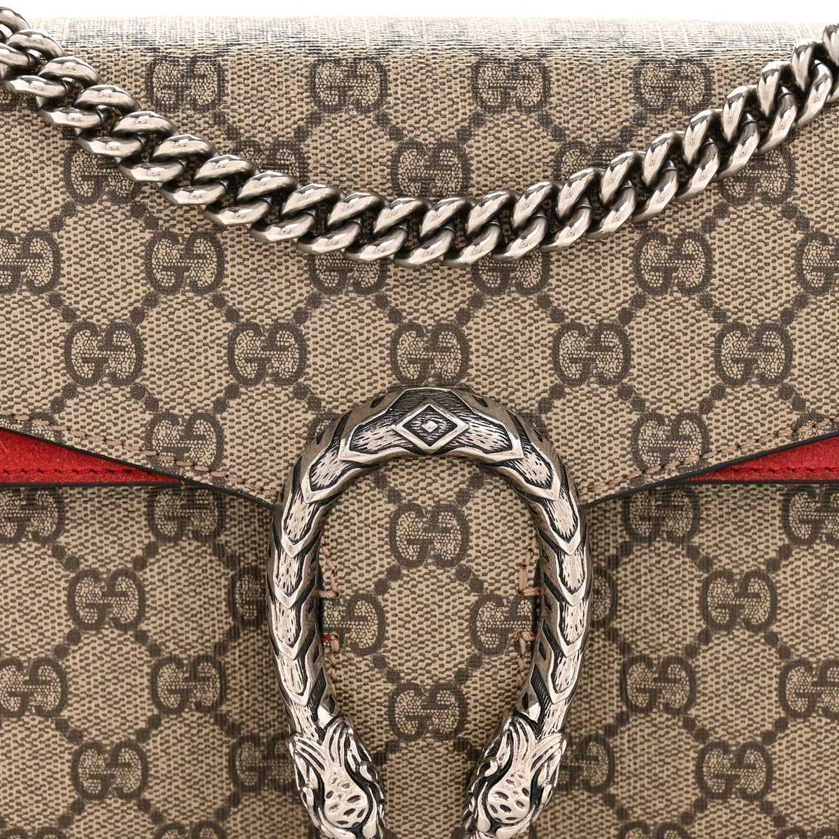 GG Supreme Monogram Small Dionysus Shoulder Bag Red